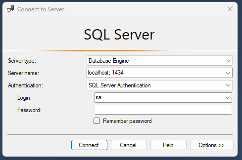MS SQL server inloggen